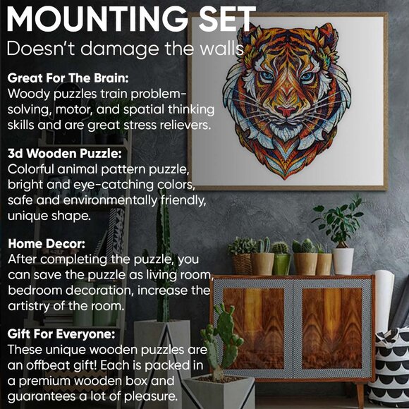 Animal Wooden Puzzle - Engaging, Educational, (Tiger) and Eco-Friendly, - Picture 6 of 9